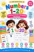 Numbers 1–20 Counting & Number Recognition Workbook | Ages 3–5